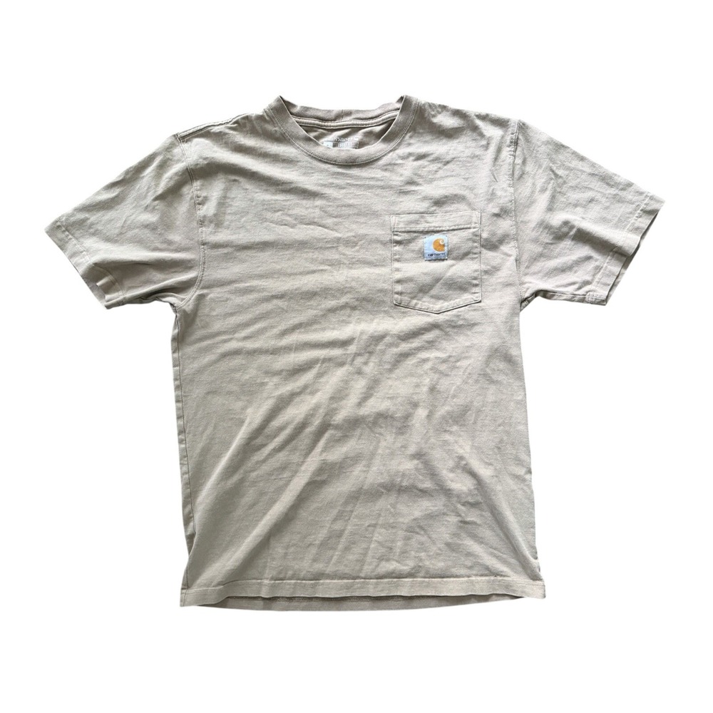 Carhartt Men's S Short Sleeve Loose Fit Pocket Logo Tan‎ T-shirt | SKU 0722